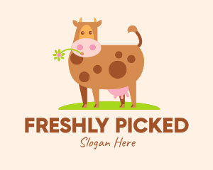 Farm Cartoon Cow logo design