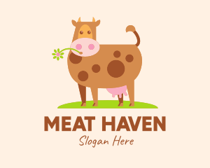 Farm Cartoon Cow logo design