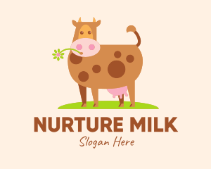 Farm Cartoon Cow logo design