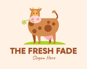 Farm Cartoon Cow logo design