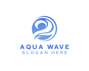 Water Wave Swirl logo design