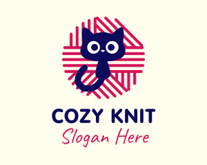 Kitty Yarn Ball logo design