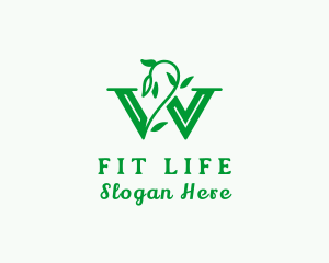 Vine Plant Letter W Logo
