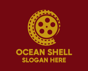 Filmstrip Reel Shell logo design