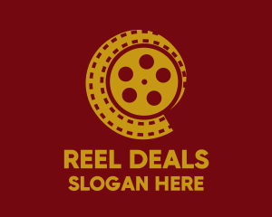 Filmstrip Reel Shell logo design