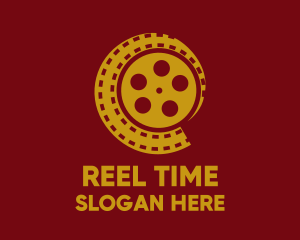 Filmstrip Reel Shell logo design