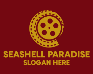 Filmstrip Reel Shell logo design