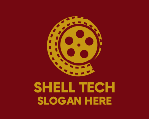 Filmstrip Reel Shell logo design