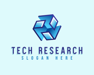 Geometric Tech Cube logo