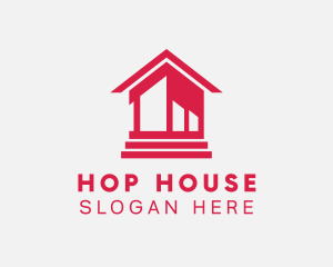 Modern Red House logo design