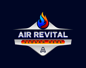 Heating Cooling Flame logo design