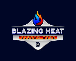 Heating Cooling Flame logo design