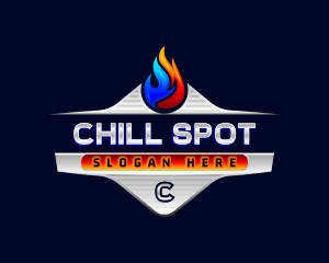 Heating Cooling Flame logo design