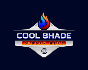 Heating Cooling Flame logo design