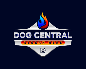 Heating Cooling Flame logo design