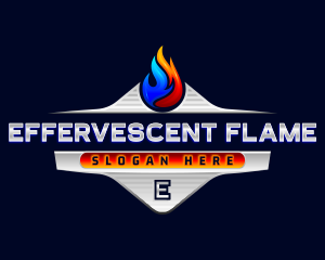 Heating Cooling Flame logo design