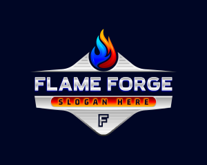 Heating Cooling Flame logo design