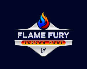 Heating Cooling Flame logo design