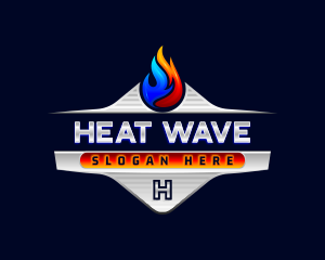 Heating Cooling Flame logo design