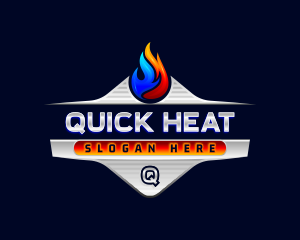 Heating Cooling Flame logo design