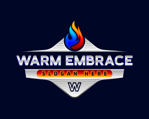 Heating Cooling Flame logo design