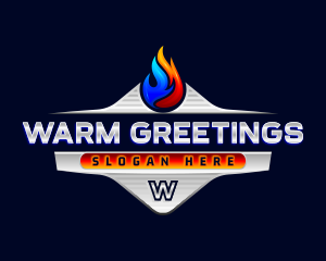 Heating Cooling Flame logo design