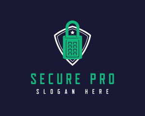 Security Lock Shield logo design