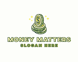 Money Coin Sparkle Logo