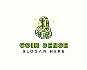 Money Coin Sparkle logo design