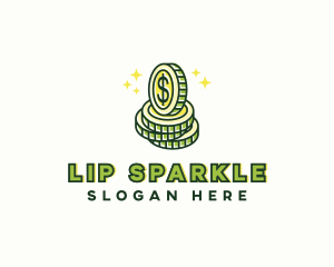 Money Coin Sparkle logo design