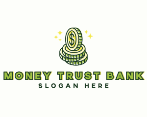 Money Coin Sparkle logo design