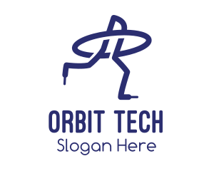 Blue Shoelace Orbit  logo design