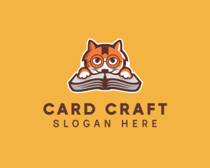 Cat Book Learning logo design