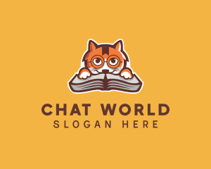 Cat Book Learning logo design