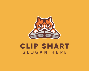 Cat Book Learning logo design