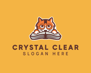 Cat Book Learning logo design