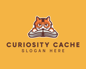 Cat Book Learning logo design