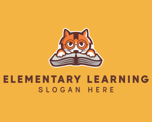 Cat Book Learning logo design