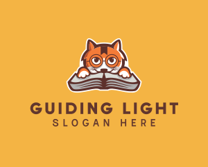 Cat Book Learning logo design