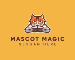 Cat Book Learning logo design