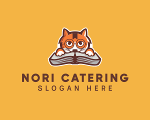 Cat Book Learning logo design