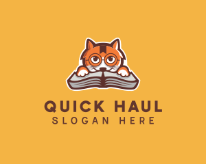 Cat Book Learning logo design