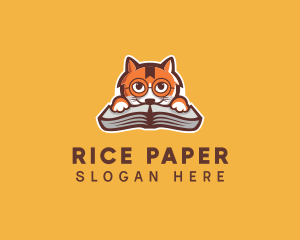 Cat Book Learning logo design