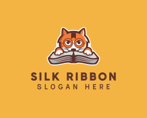 Cat Book Learning logo design