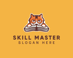 Cat Book Learning logo design