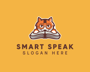 Cat Book Learning logo design