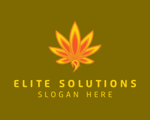 Marijuana Leaf Flame  logo