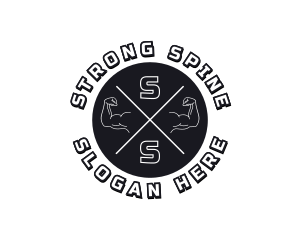 Gym Muscle Strength Fitness logo design