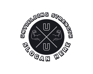 Gym Muscle Strength Fitness logo design