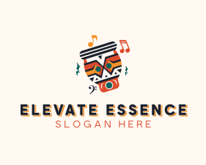 Djembe Drummer Instrument Logo